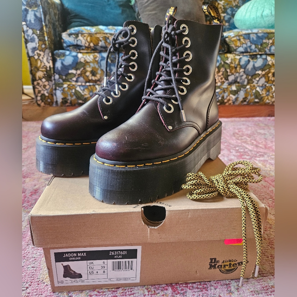 Dr. Martens Oxblood Jadon Max Platform Boots